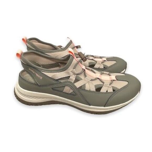 Easy Spirit Womens Forest 3 Walking Shoes Gray Beige Seforest3 Cutout 8.5 M New - Picture 7 of 9